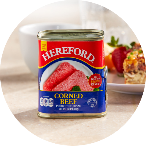 hereford corned beef in a can