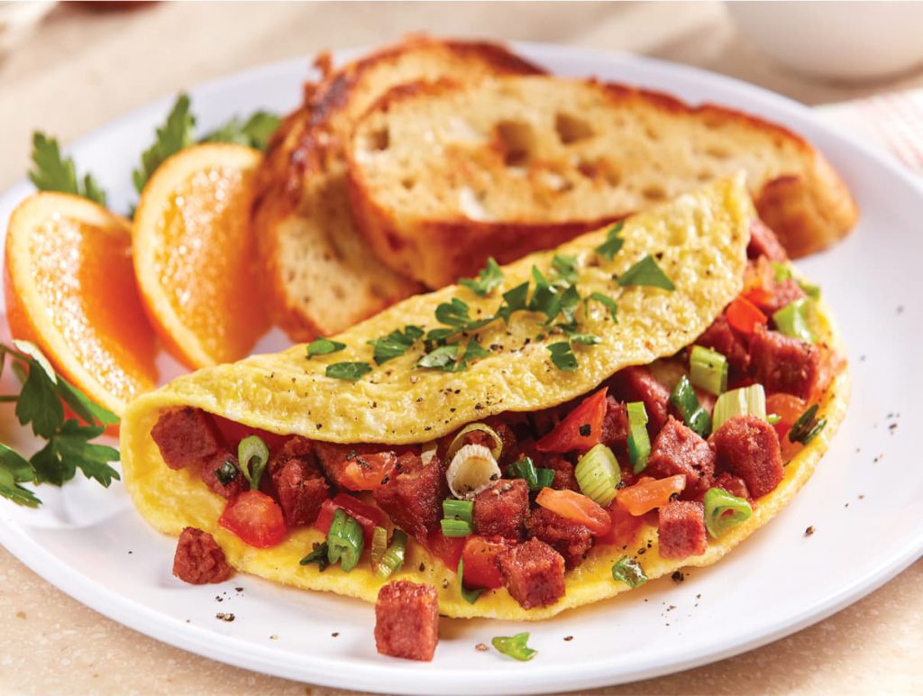 ranch omelet with canned beef